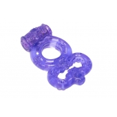 Фиолетовое эрекционное кольцо Rings Treadle с подхватом - Lola Games - в Новомосковске купить с доставкой