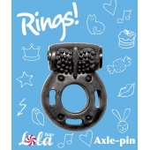 Черное эрекционное кольцо с вибрацией Rings Axle-pin - Lola Games - в Новомосковске купить с доставкой