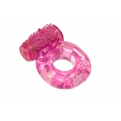 Розовое эрекционное кольцо с вибрацией Rings Axle-pin - Lola Games - в Новомосковске купить с доставкой
