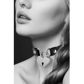 Черный чокер с замком в форме сердца - Bijoux Pour Toi - купить с доставкой в Новомосковске