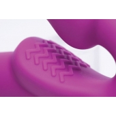 Ярко-розовый безремневой вибрострапон Evoke Vibrating Strapless Silicone Strap-on Dildo - XR Brands - купить с доставкой в Новомосковске