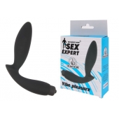 Чёрный вибростимулятор простаты Sex Expert Vibe Pleasure - Sex Expert - в Новомосковске купить с доставкой
