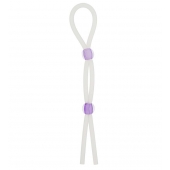 Прозрачное эрекционное кольцо-лассо SILICONE LASSO COCK RING DUAL BEADS - NMC - в Новомосковске купить с доставкой