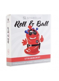 Стимулирующий презерватив-насадка Roll   Ball Strawberry - Sitabella - купить с доставкой в Новомосковске