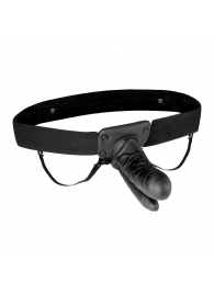Полый страпон с двумя отростками и вибрацией Unisex Vibrating Hollow Strap-On Double Penetrating Dildo - 17,8 см. - Lux Fetish - купить с доставкой в Новомосковске