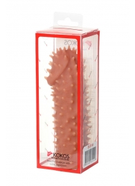 Телесная насадка на фаллос с имитацией шипов KOKOS Extreme Sleeve 07 - 14,7 см. - KOKOS - в Новомосковске купить с доставкой