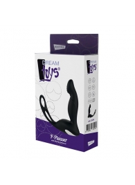 Черный вибромассажер простаты P-PLEASER W ERECTION ENHANCE - Dream Toys - в Новомосковске купить с доставкой