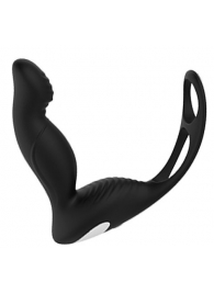 Черный вибромассажер простаты P-PLEASER W ERECTION ENHANCE - Dream Toys - в Новомосковске купить с доставкой