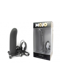 Черный страпон с вибратором Mojo Ghia - Seven Creations - купить с доставкой в Новомосковске