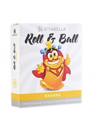 Стимулирующий презерватив-насадка Roll   Ball Banana - Sitabella - купить с доставкой в Новомосковске