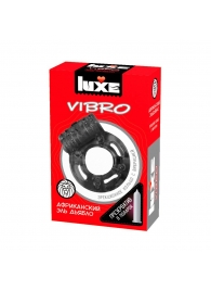 Чёрное эрекционное виброкольцо Luxe VIBRO  Африканский Эль Дьябло  + презерватив - Luxe - в Новомосковске купить с доставкой
