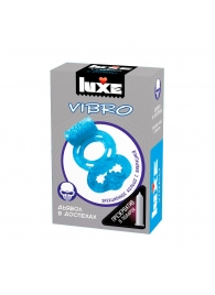 Голубое эрекционное виброкольцо Luxe VIBRO  Дьявол в доспехах  + презерватив - Luxe - в Новомосковске купить с доставкой