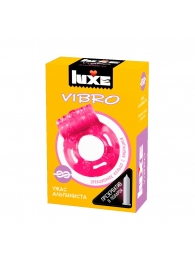 Розовое эрекционное виброкольцо Luxe VIBRO  Ужас Альпиниста  + презерватив - Luxe - в Новомосковске купить с доставкой