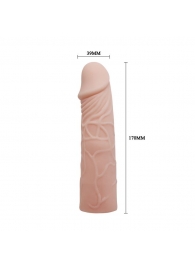 Закрытая телесная насадка-фаллос - 17 см. - Sex Expert - в Новомосковске купить с доставкой