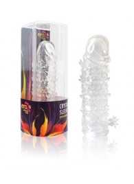 Закрытая прозрачная рельефная насадка Crystal sleeve - 13 см. - Erowoman-Eroman - в Новомосковске купить с доставкой