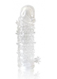 Закрытая прозрачная рельефная насадка Crystal sleeve - 13 см. - Erowoman-Eroman - в Новомосковске купить с доставкой