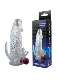Закрытая прозрачная вибронасадка на пенис Crystal Sleeve Vibe - Erowoman-Eroman - в Новомосковске купить с доставкой