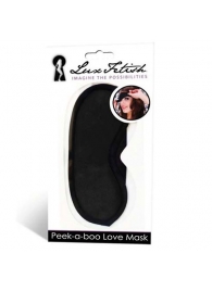 Черная маска на глаза Peek-a-Boo - Lux Fetish - купить с доставкой в Новомосковске