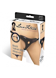 Черные плюшевые трусики для страпона - Lux Fetish - купить с доставкой в Новомосковске