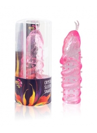 Закрытая рельефная насадка Crystal sleeve snakes в виде змеи с усиками - 14 см. - Erowoman-Eroman - в Новомосковске купить с доставкой