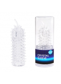 Закрытая рельефная насадка Crystal sleeve с усиками - 12 см. - Erowoman-Eroman - в Новомосковске купить с доставкой