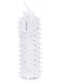 Закрытая рельефная насадка Crystal sleeve с усиками - 12 см. - Erowoman-Eroman - в Новомосковске купить с доставкой