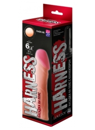 Телесная реалистичная насадка на Harness с коннектором BLACK LINE - 17 см. - LOVETOY (А-Полимер) - купить с доставкой в Новомосковске