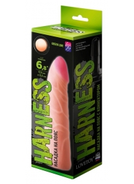 Фаллическая насадка на трусики харнесс - 17,5 см. - LOVETOY (А-Полимер) - купить с доставкой в Новомосковске