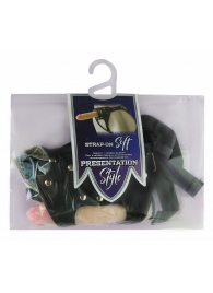 Черный пояс-трусики с двумя насадками Soft-Dolli - 16,5 и 10,5 см. - LOVETOY (А-Полимер) - купить с доставкой в Новомосковске