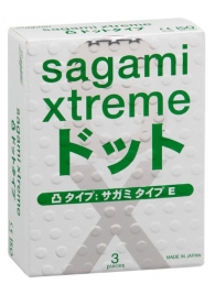 Презервативы Sagami Xtreme SUPER DOTS с точками - 3 шт. - Sagami - купить с доставкой в Новомосковске