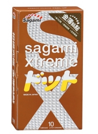 Презервативы Sagami Xtreme FEEL UP с точечной текстурой и линиями прилегания - 10 шт. - Sagami - купить с доставкой в Новомосковске
