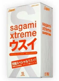 Ультратонкие презервативы Sagami Xtreme SUPERTHIN - 15 шт. - Sagami - купить с доставкой в Новомосковске