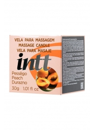 Массажная свеча для поцелуев Peach с ароматом персика - 30 гр. - INTT - купить с доставкой в Новомосковске