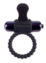 Черное эрекционное виброкольцо Vibrating Silicone Super Ring - Pipedream - в Новомосковске купить с доставкой