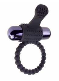 Черное эрекционное виброкольцо Vibrating Silicone Super Ring - Pipedream - в Новомосковске купить с доставкой