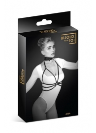 Черная упряжь на грудь Julia - Bijoux Pour Toi - купить с доставкой в Новомосковске