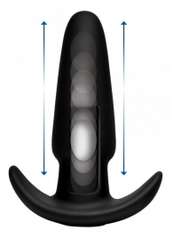 Черная анальная вибропробка Kinetic Thumping 7X Medium Anal Plug - 13,3 см. - XR Brands