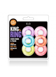 Набор из 6 эрекционных колец King of the Ring - Blush Novelties - в Новомосковске купить с доставкой