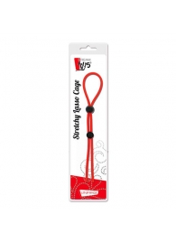 Красное лассо на пенис с двумя бусинами STRETCHY LASSO CAGE - Dream Toys - в Новомосковске купить с доставкой