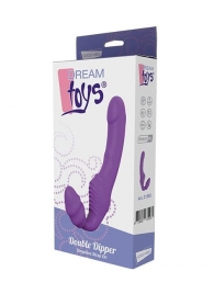 Фиолетовый безремневой вибрострапон DOUBLE DIPPER - Dream Toys - купить с доставкой в Новомосковске