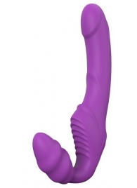 Фиолетовый безремневой вибрострапон DOUBLE DIPPER - Dream Toys - купить с доставкой в Новомосковске