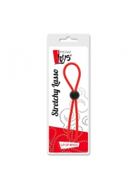 Красное эрекционное лассо с одной бусиной-утяжкой STRETCHY THIN LASSO - Dream Toys - в Новомосковске купить с доставкой