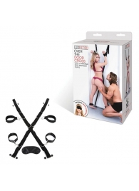 Чёрный набор для фиксации у двери - Lux Fetish - купить с доставкой в Новомосковске