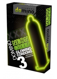 Презервативы DOMINO Neon Green со светящимся в темноте кончиком - 3 шт. - Domino - купить с доставкой в Новомосковске