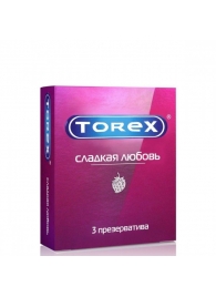 Презервативы Torex  Сладкая любовь  с ароматом клубники - 3 шт. - Torex - купить с доставкой в Новомосковске