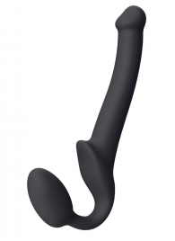 Черный безремневой страпон Silicone Bendable Strap-On S - Strap-on-me - купить с доставкой в Новомосковске