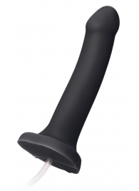 Черный фаллос с имитацией эякуляции Silicon Cum Dildo L - 19,6 см. - Strap-on-me - купить с доставкой в Новомосковске