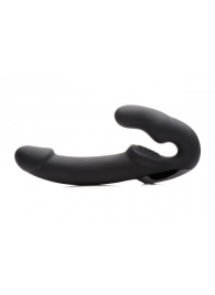 Черный безремневой страпон Urge Silicone Strap On с пультом ДУ - 24 см. - XR Brands - купить с доставкой в Новомосковске