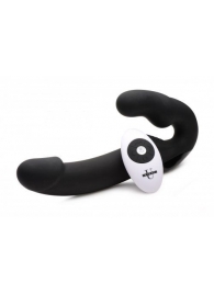 Черный безремневой страпон Urge Silicone Strap On с пультом ДУ - 24 см. - XR Brands - купить с доставкой в Новомосковске