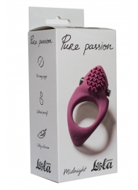 Бордовое эрекционное виброкольцо Pure Passion Midnight - Lola Games - в Новомосковске купить с доставкой
